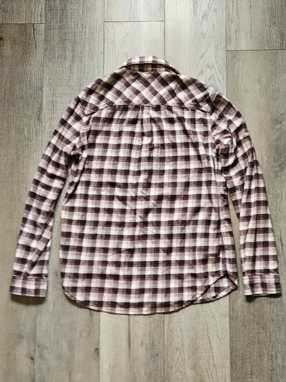 Carhartt Womens Medium Rugged Flex Plaid Flannel Shirt Brown Tan Button Up M 8 1 - Picture 2 of 9
